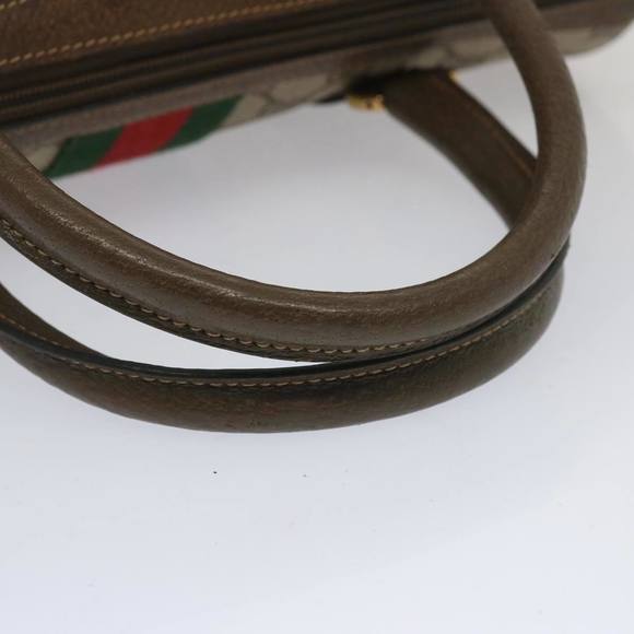 GUCCI GG Supreme Web Sherry Line Boston Bag Beige Red 24 02 007 Auth yk10839 - Picture 7 of 16